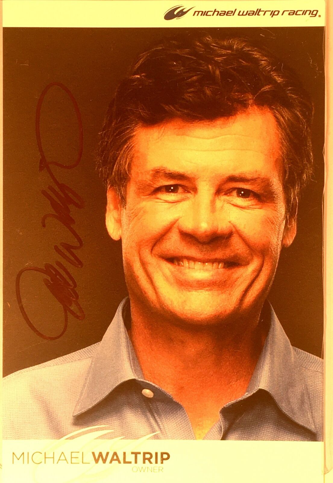 Michael Waltrip Signed Photo Poster painting Promo Hero Card Postcard NASCAR  Ship