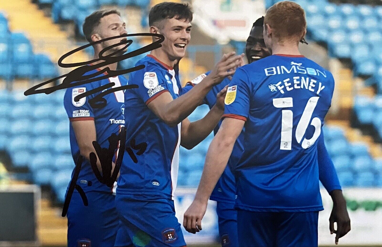 Taylor Charters & Morgan Feeney Genuine Hand Signed Carlisle United 6X4 Photo Poster painting