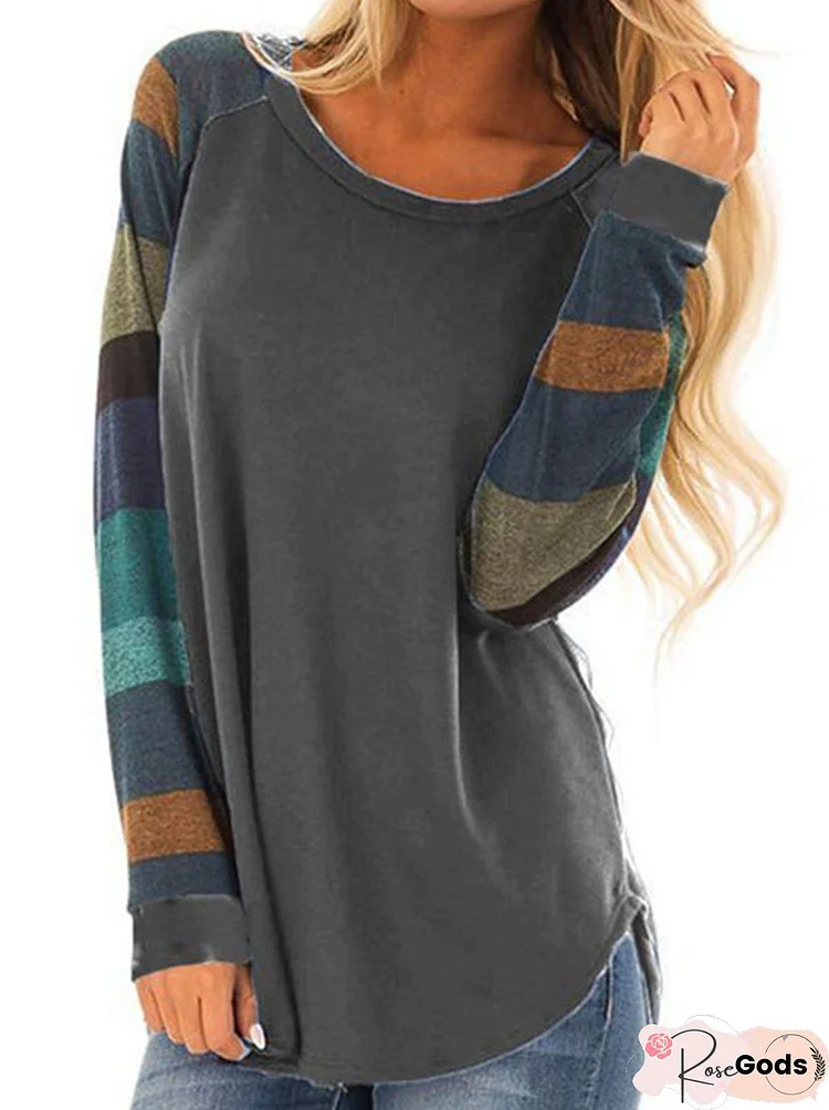 Striped Long Sleeve Casual T-Shirt