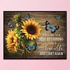 Sunflower Butterfly And Text - 11CT Stamped Cross Stitch - 50*40cm