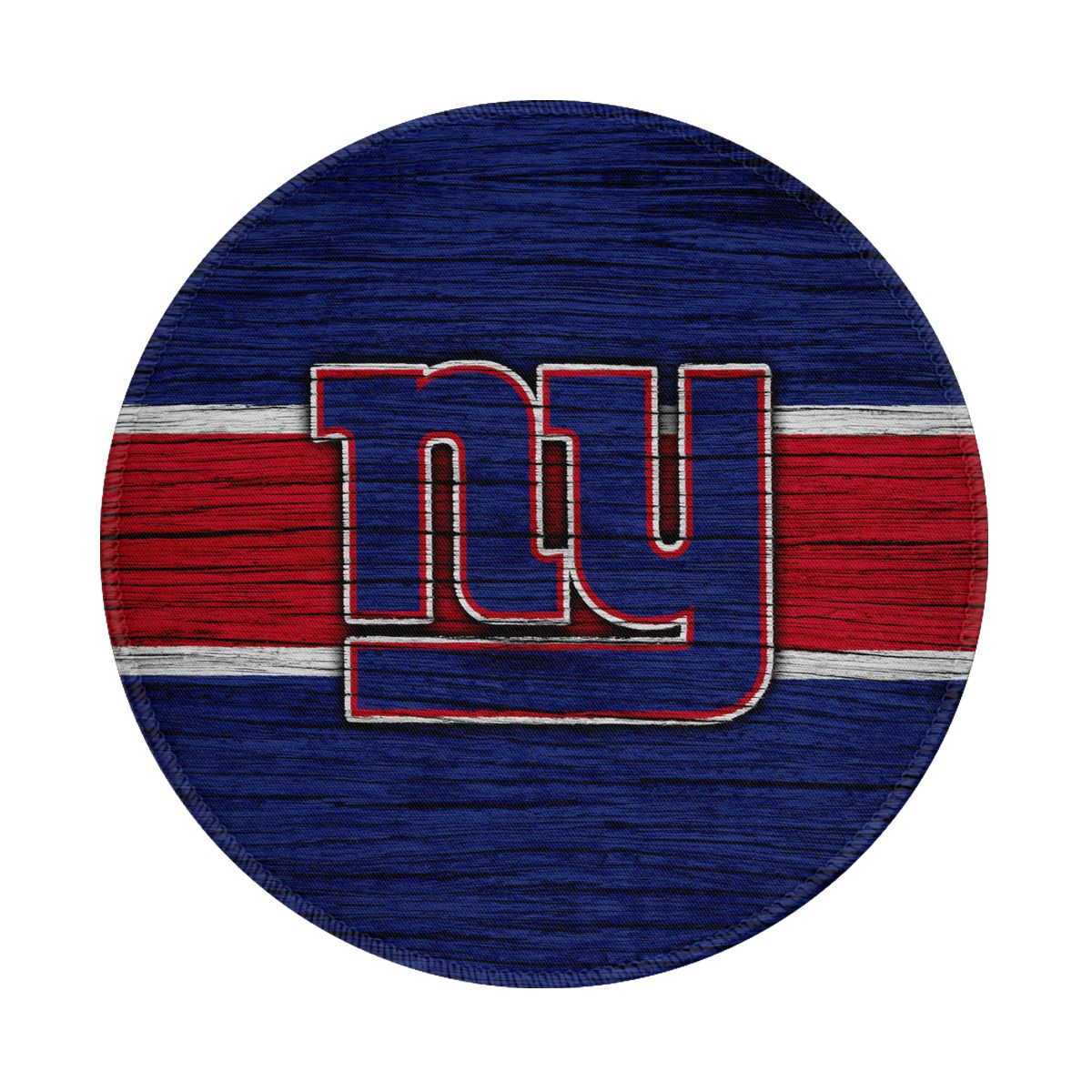 New York Giants Wooden Texture Non-Slip Rubber Round Mouse Pad