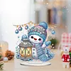 (US Local)Snowman Print DIY Desktop Diamond Art Kits for Home Office Desktop Decor