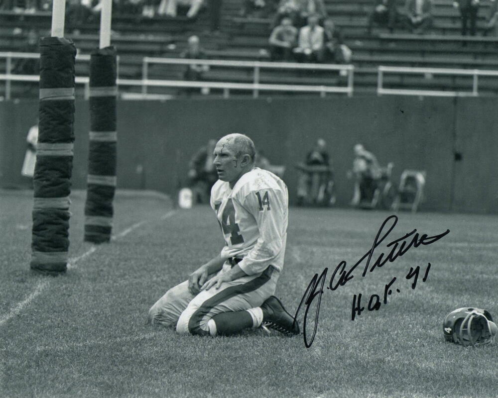 YA TITTLE SIGNED AUTOGRAPH 8x10 Photo Poster painting - SAN FRANCISCO 49ERS HALL OF FAMER, RARE