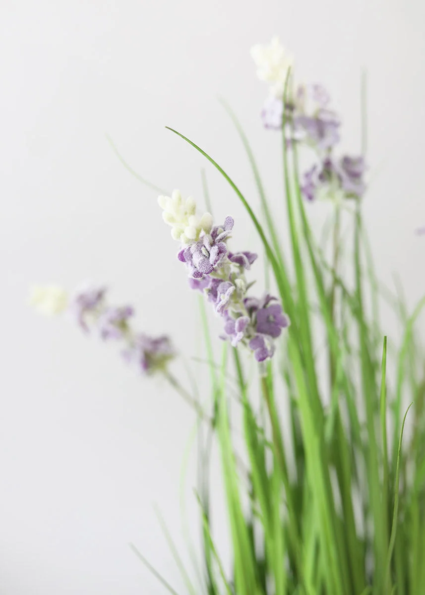 Fake Wildflowers and Grass Plant in Pot - 24"
