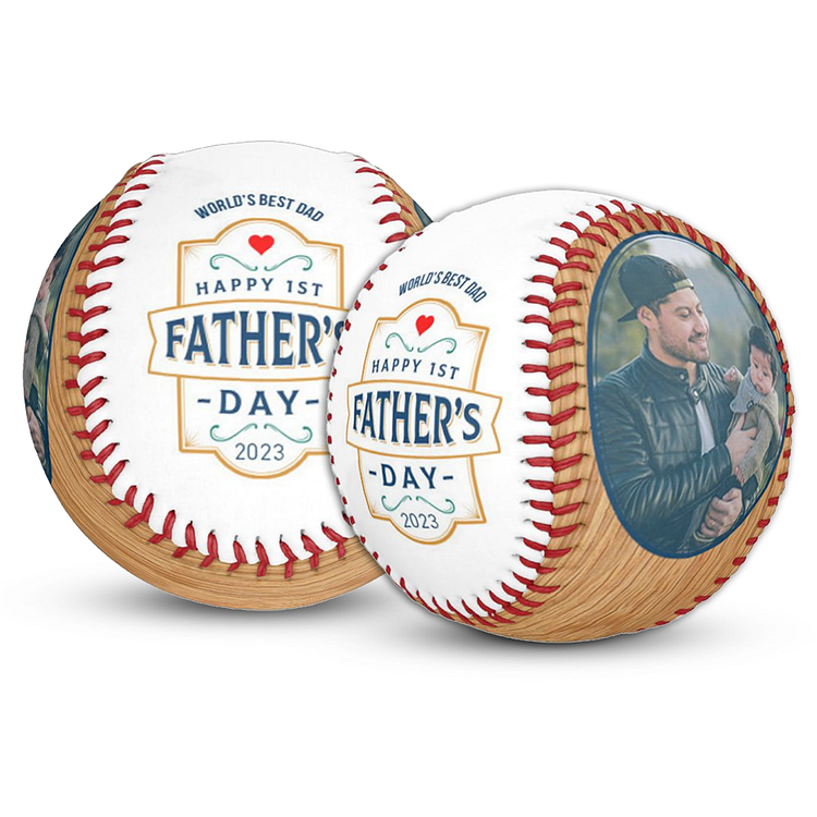 Happy Father's Day To The World's Best Dad - Personalized Photo Baseball