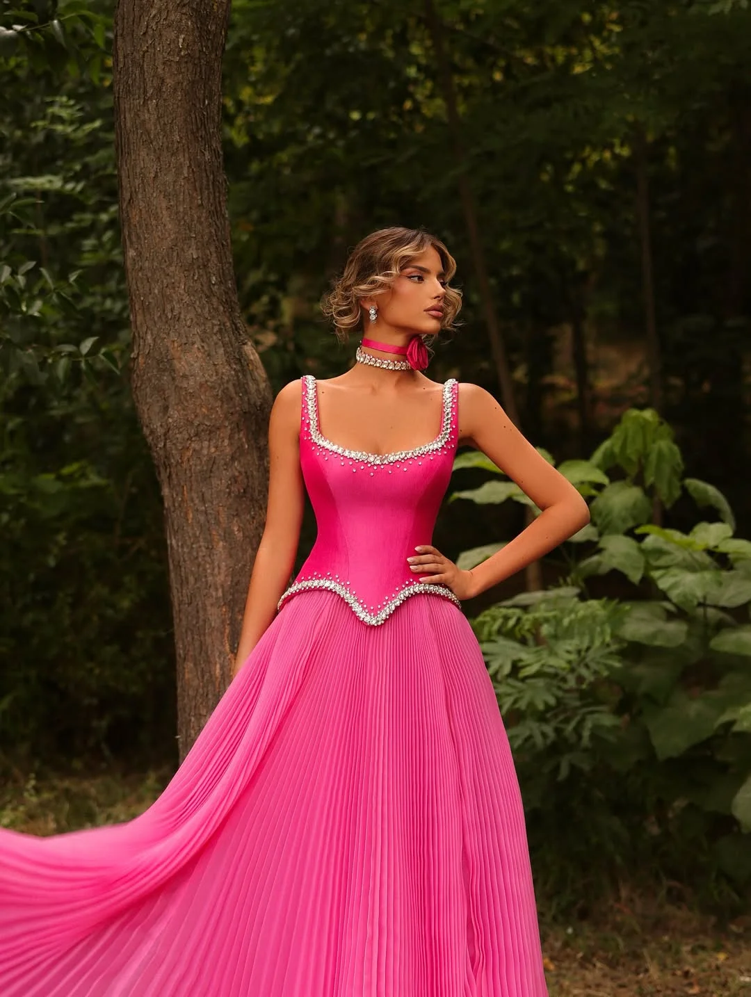 Daisda Sleeveless Spaghetti Straps Prom Dress With Beads
