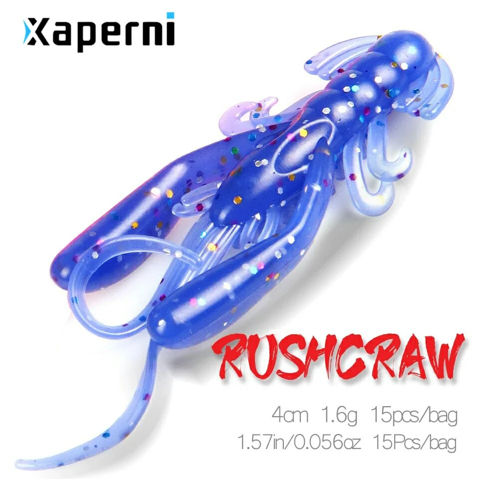 2021 Xaperni 4cm 1.6g 15pcs/bag  Fishing Lures soft lure Shrimp Artificial Bait Predator Tackle jerkbaits for pike and bass