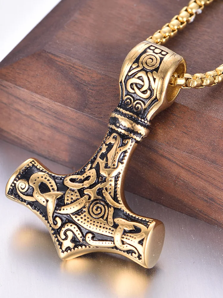 Mjolnir Viking Thor's Hammer Pendant Necklace