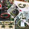 10 Pack | Regal 10" Hunter Emerald Green and Gold Plastic Dinner Plates - Round