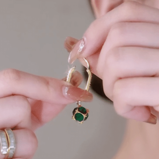 French Crystal Ball Earrings