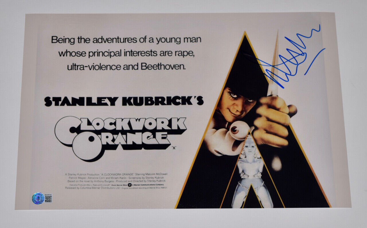 Malcolm McDowell Signed A Clockwork Orange 11x17 Movie Poster Photo Poster painting Beckett COA