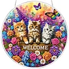 Kitty DIY Diamond Painting Hanging Pendants Acrylic Crafts Kit for Home Wall Decor