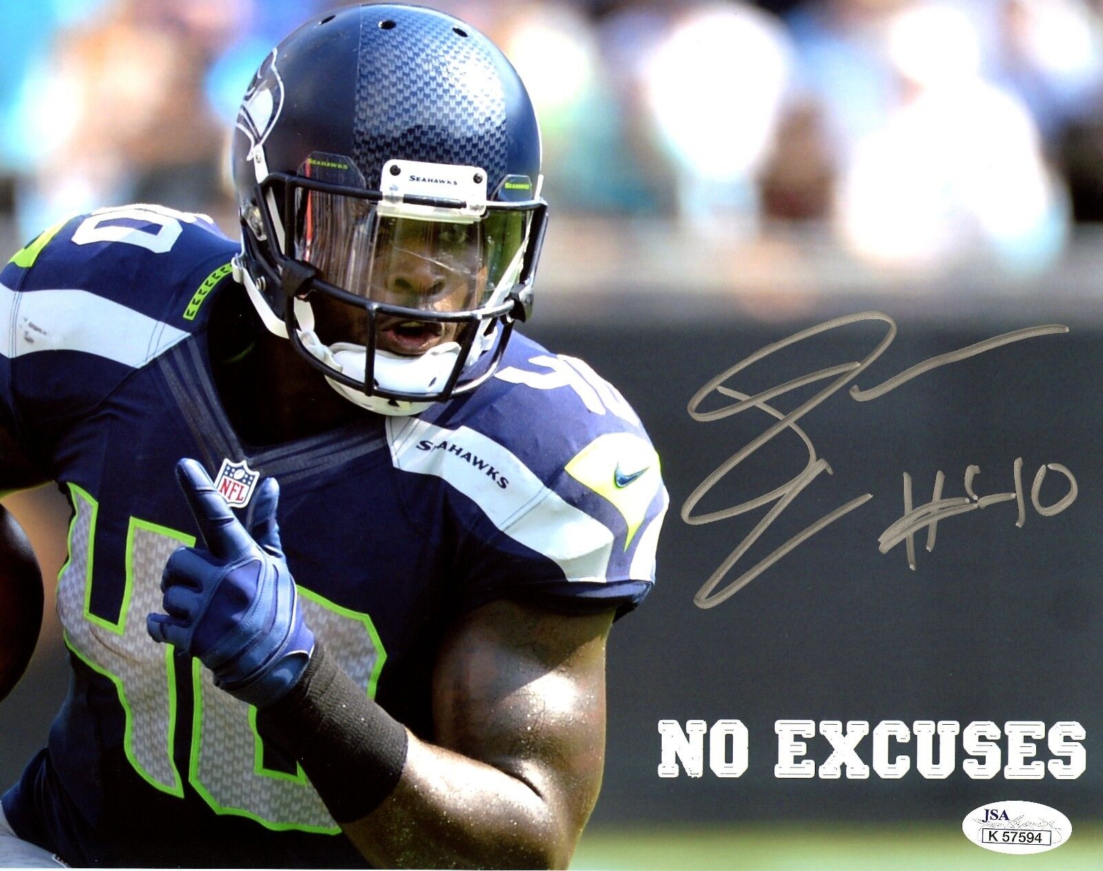 JSA Derrick Coleman 8x10 Autographed Signed AUTO Seahawks SB 48 Champion Photo Poster painting C