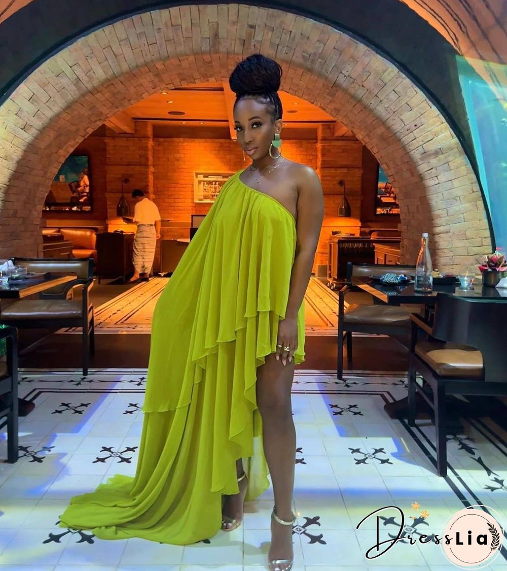 Mesh Solid Color Skew Collar Irregular Loose Dresses