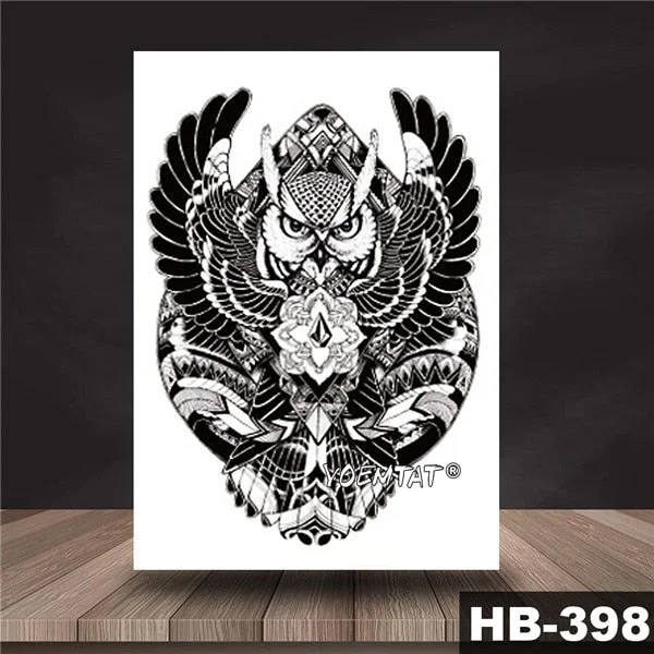 Waterproof Temporary Tattoo Sticker Black color dragon pattern tattoo Water Transfer Skull body art fake tattoo For Women Men