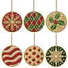 6pcs/set DIY Diamond Special Shape Pearl Art Hanging Wooden Christmas Tree Ornament Kit