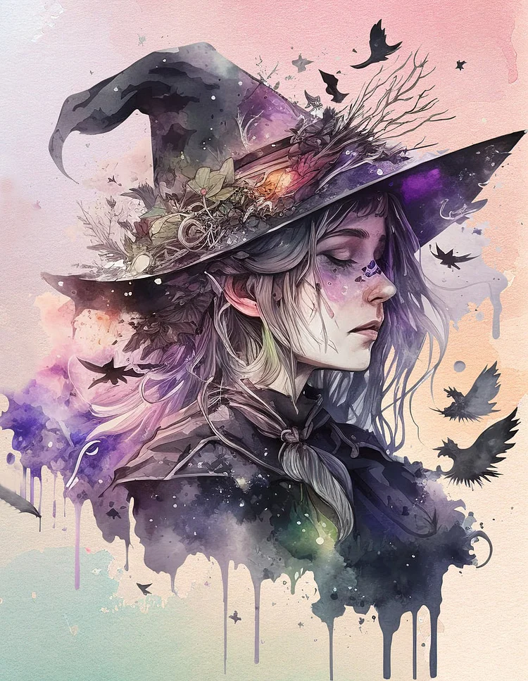 Witch 11CT (50*60CM) Stamped Cross Stitch