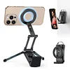 MagSafe 360° Rotating Tripod, With its Adjustable Ring Grip, Selfie Stick, Clamp Mount, and Hook, is Suitable for Desktop, Airplane, Luggage, and Outdoor Use. Compatible with iPhone and Android Devices.