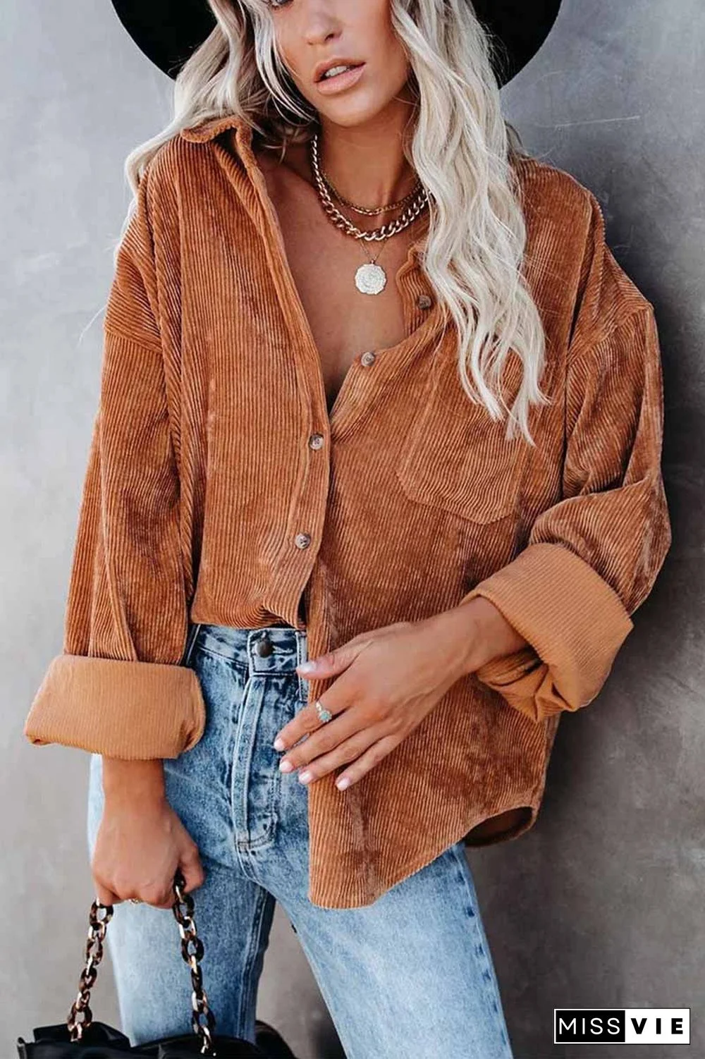 Solid Color Loose Pit Shirt Tops