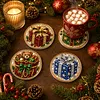 [Upgrade]4Pcs Acrylic Special Shape Xmas DIY Waterproof Diamond Painting Coaster Kit