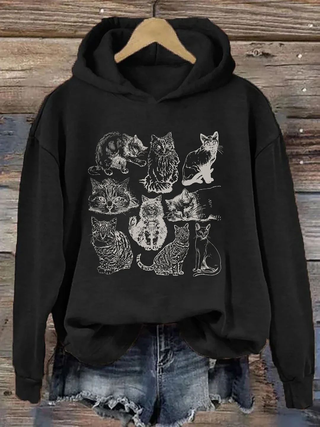 Cats 90s Vintage Hoodie