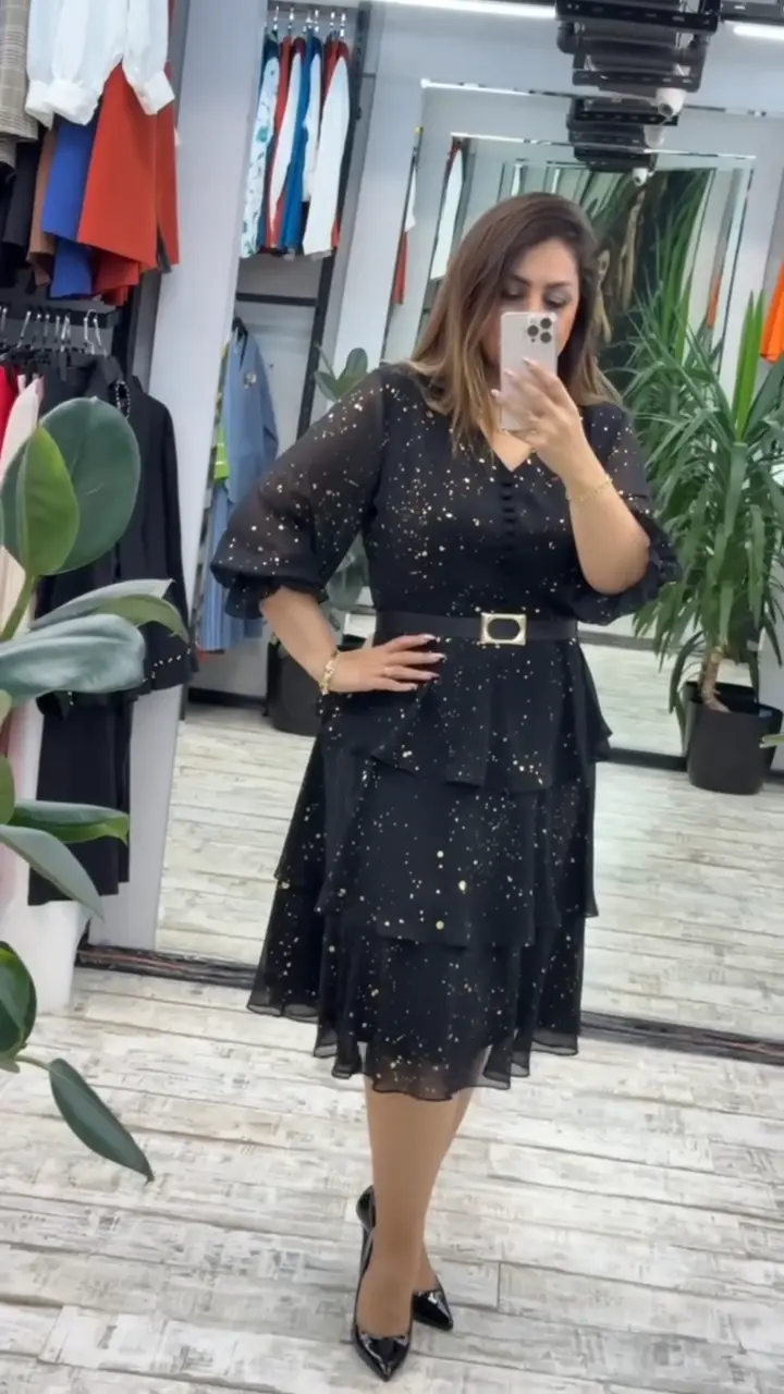 💞【S-5XL】Vestido de chiffon de alta qualidade