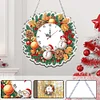 2D Flat DIY Fall Snowman Acrylic Diamond Painting Clock Pendant Home Decor