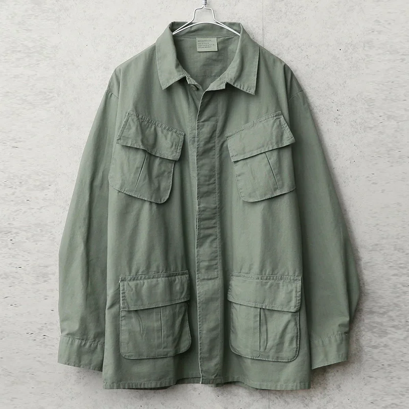 Vintage Military Green Long Sleeve Jacket