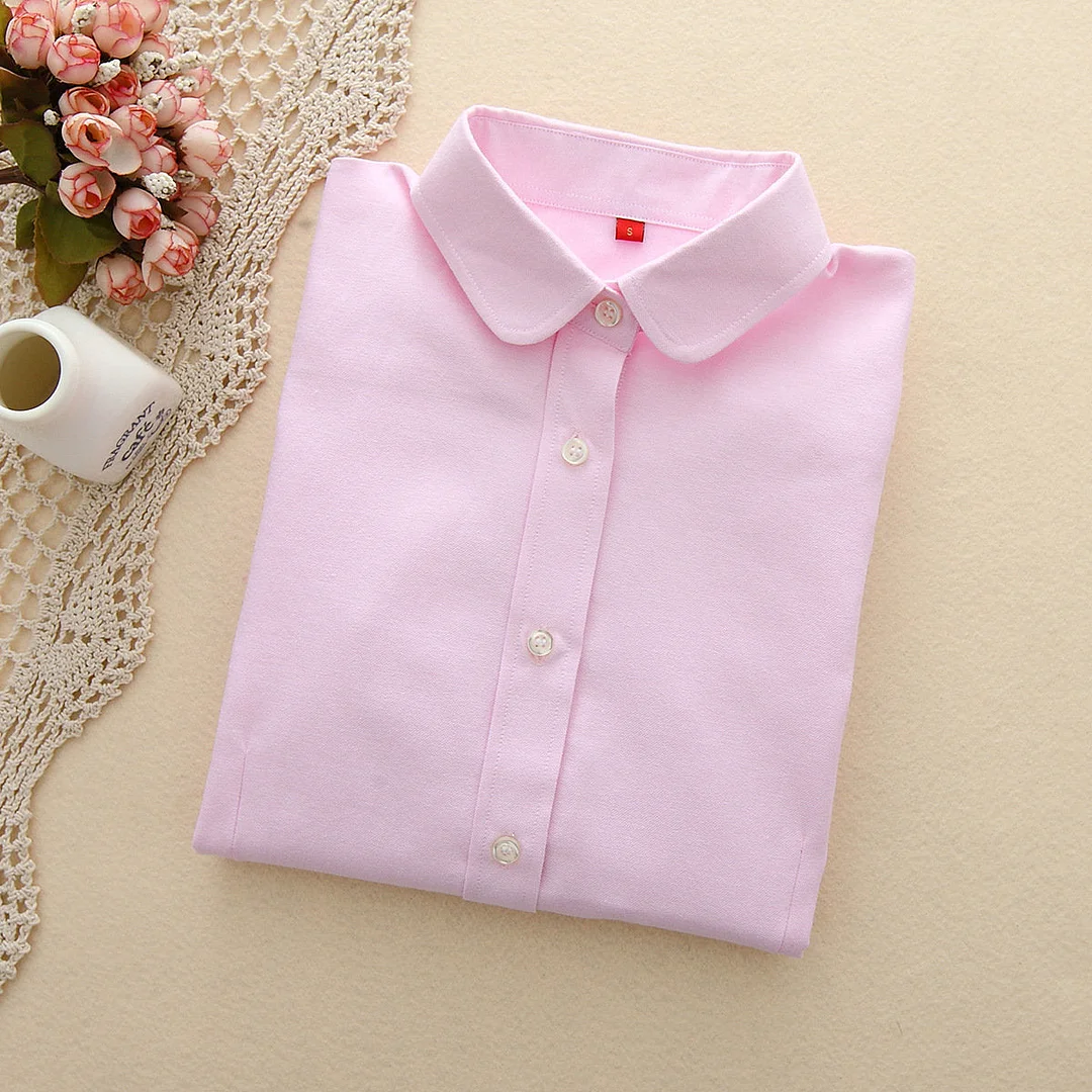 Women Blouses Long Sleeve Cotton Oxford Ladies Tops Office Long Sleeve Shirts Women Blusas Camisas Mujer Spring 2022