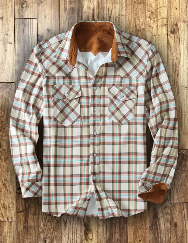 Men's High Quality Plaid Shirt Cardigan Lapel Long Sleeve Plaid Shirt Jacket