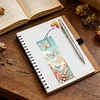 3Pcs DIY Pearl Painting Bird Bookmark with Butterfly Pendant Home Office Supplies Gift for Book Lovers