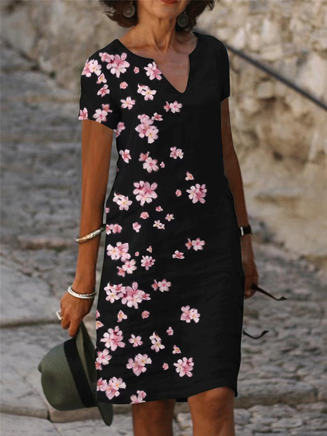 Women's Floral Print Short Sleeve Casual Dress