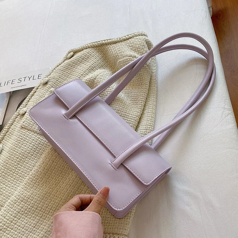 էѧӧܧ Luxury Brand Deisgner Shoulder Bag Women's Pu Leather Baguette Ladies Handbag Fashion Underarm Purse New Arrival