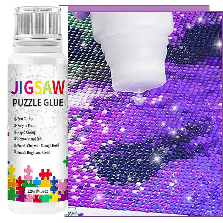  3PCS Jigsaw Puzzle Glue Clear Puzzle Glue with Sponge