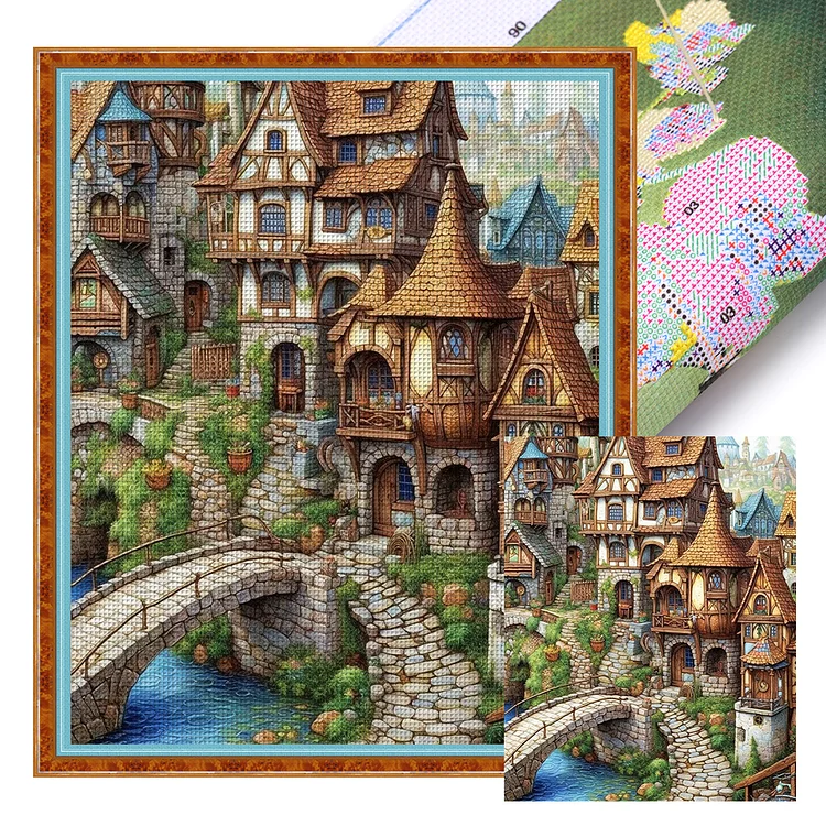 Stone Hut (45*55cm) 11CT Stamped Cross Stitch gbfke