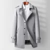 Men's Mid-length Business Casual Lapel Trench Coat