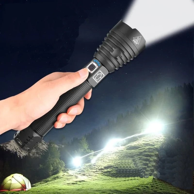 300000 LM Powerful LED Flashlight USB Rechargeable LED Torch Hand Lamp Flashlights,Turn On Flashlight 、、sdecorshop