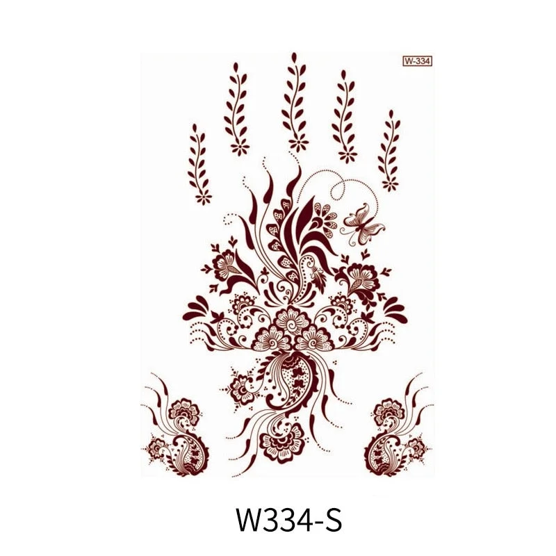 Waterproof Temporary Tattoo Sticker Chest Lace Henna Mandala wedding Flash Tattoos Flower Body Art Arm Fake Tatoo Women Men