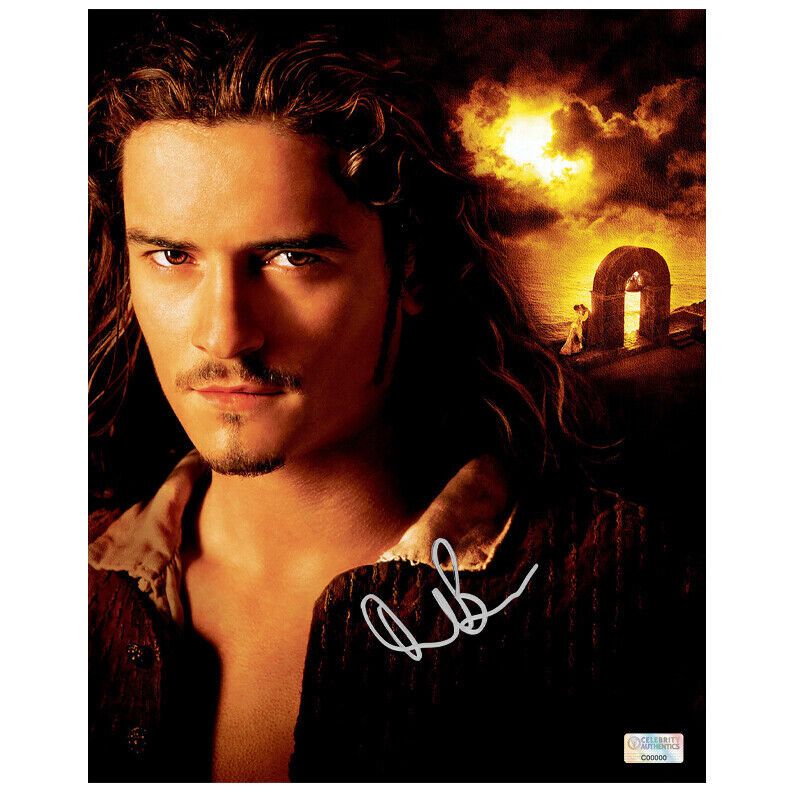 Orlando Bloom Autographed Pirates of the Caribbean 8×10 Portrait Photo Poster painting