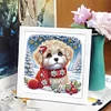 5D DIY Partial Special Shaped Drill Diamond Painting With Frame Kit Dog Decor 19.2x19.2cm