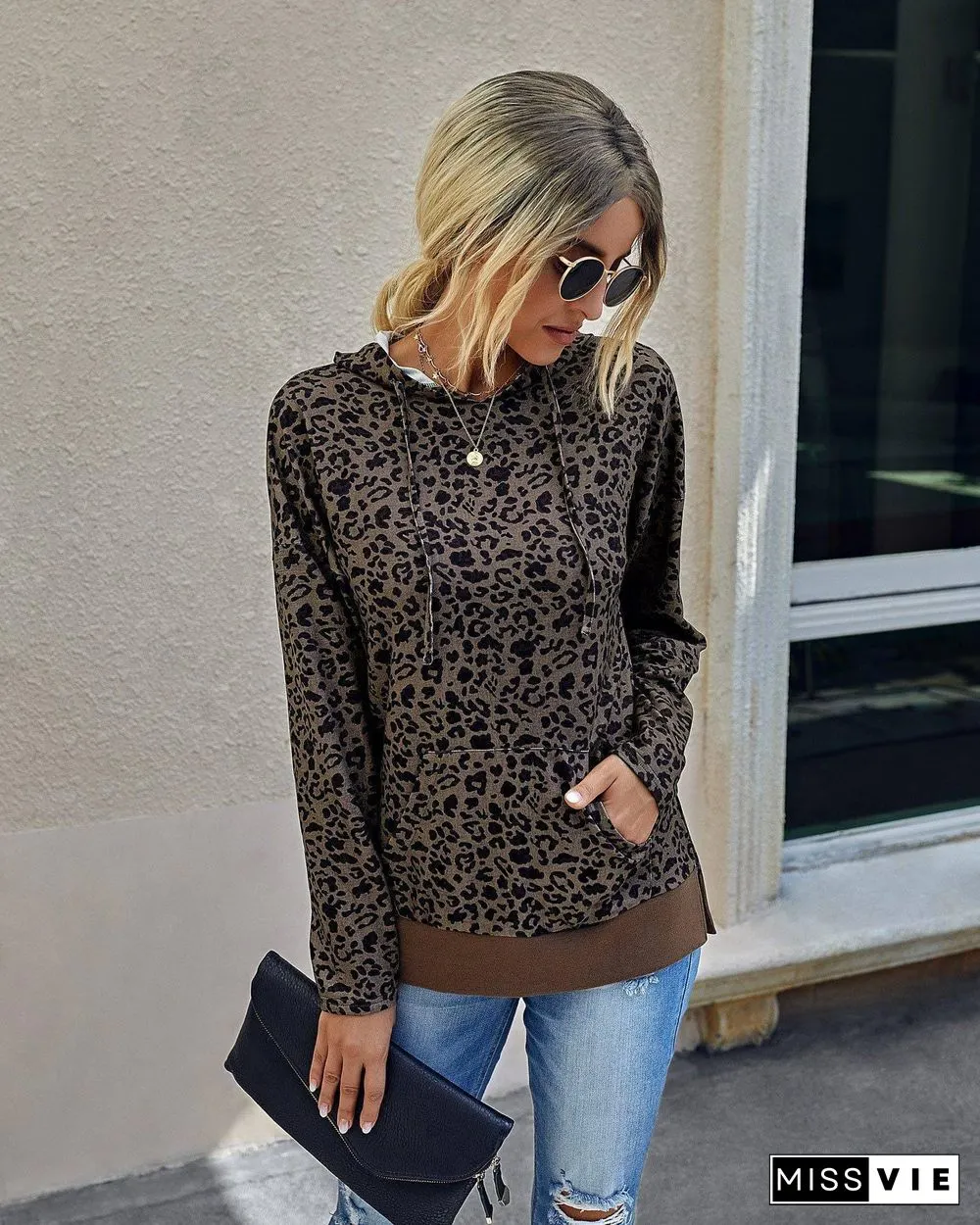 New Autumn Winter Hoodies Women Aesthetic Clothes Fashion leopard Long Sleeve Streetwear