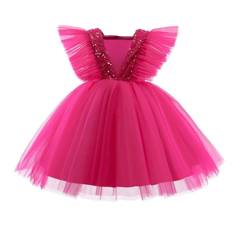 Summer Pretty Girls Dress Birthday Party Princess Dress Lace Formal Dress Kids Ball Gown Elegant Dress Casual Dress Size 3-8T