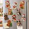 10PCS DIY Pearl Diamond Painting Christmas Fridge Magnets, Sparkling Rhinestone Refrigerator Magnet Craft Kit for Home Decor & Gifts