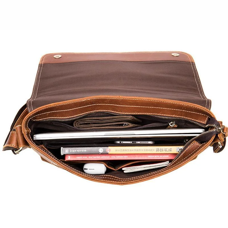 Classic Fashion Vintage Messenger Bag With Large Capacity For Men