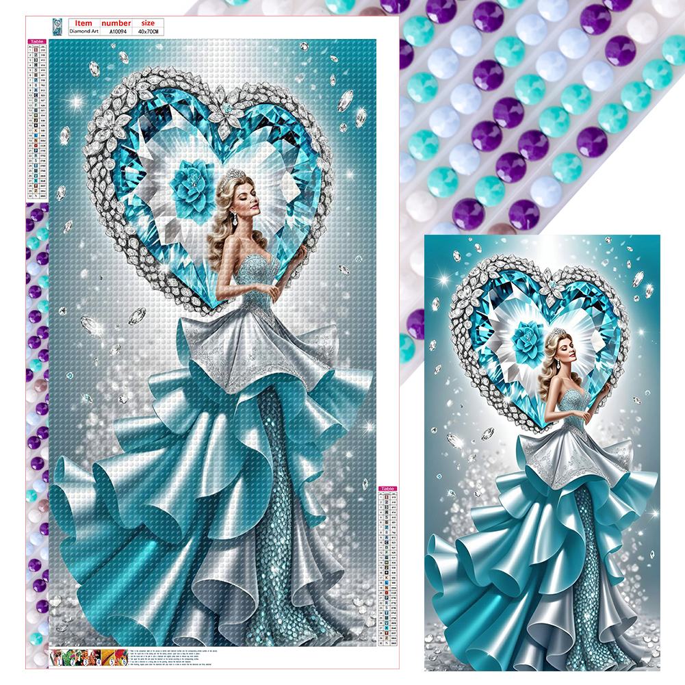 Love Dress Lady 40*70cm(canvas) full round drill diamond painting