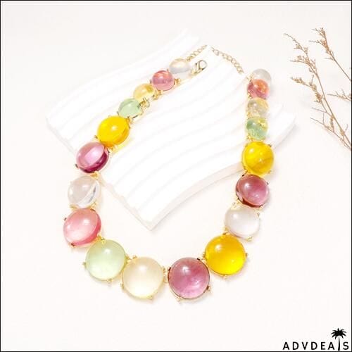 Alloy & Round Rhinestone Necklace