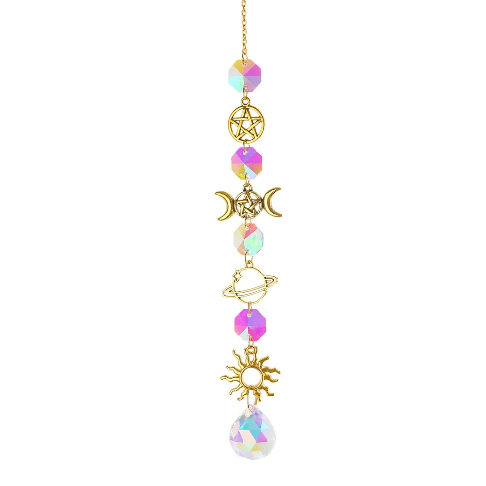 Star Crystal Chandelier Lighting Wind Chimes Curtain Home Garden Pendants