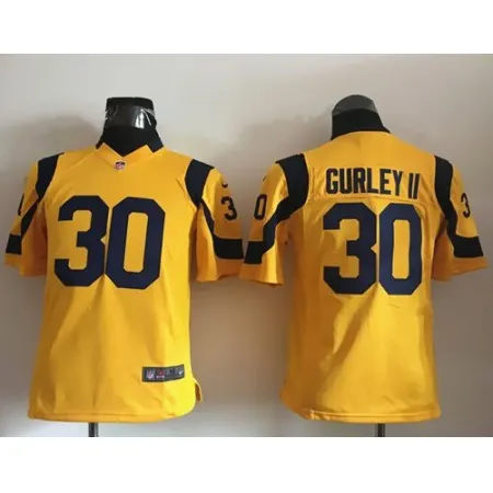 Rams #30 Todd Gurley II Gold Youth Stitched NFL Elite Rush Jersey