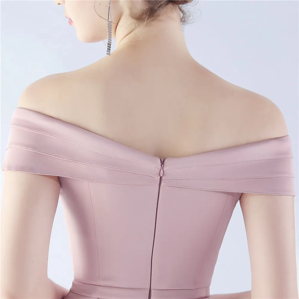 Classic Satin Off Shoulder Long Evening Dress - Elegant & Timeless - Ootddress