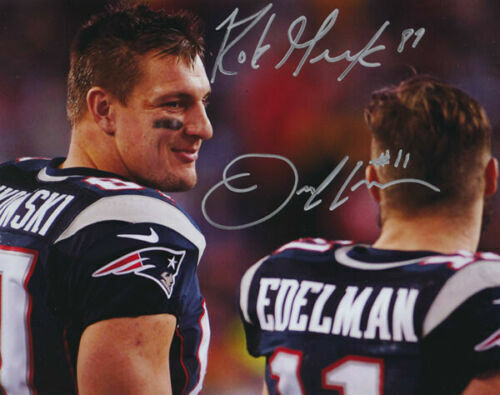 Rob Gronkowski and Julian Edelman Signed Autographed 8 x 10 ( Patriots ) REPRINT